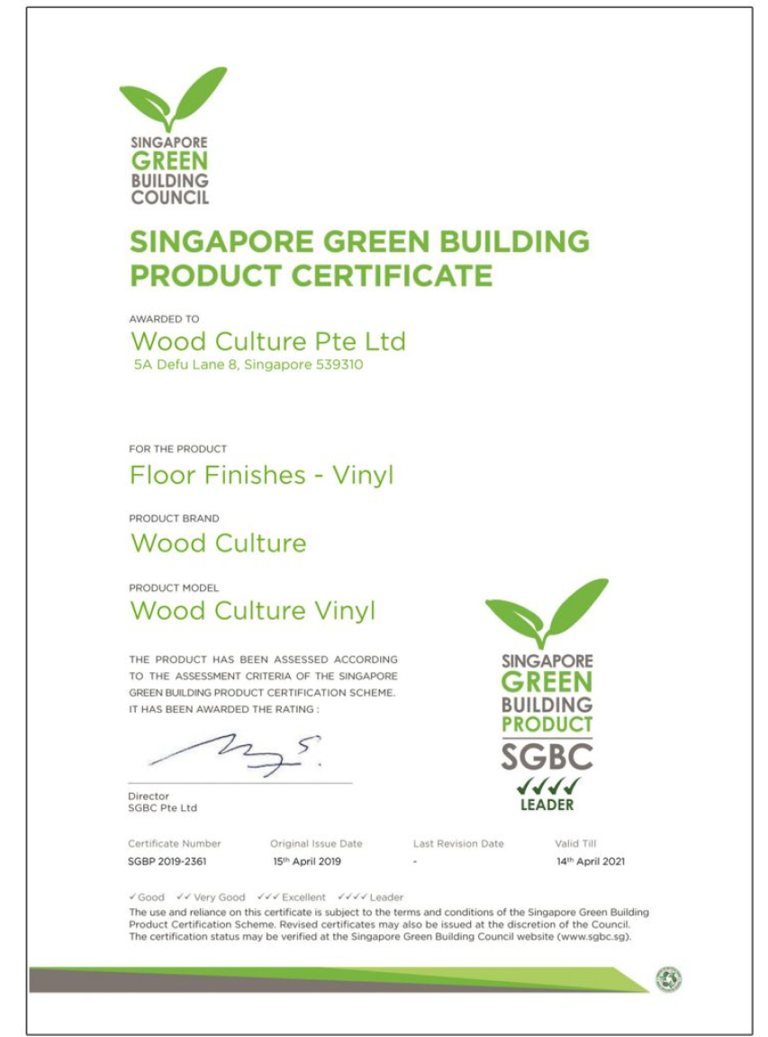 Singapore Green Building Product Certification Wood Culture